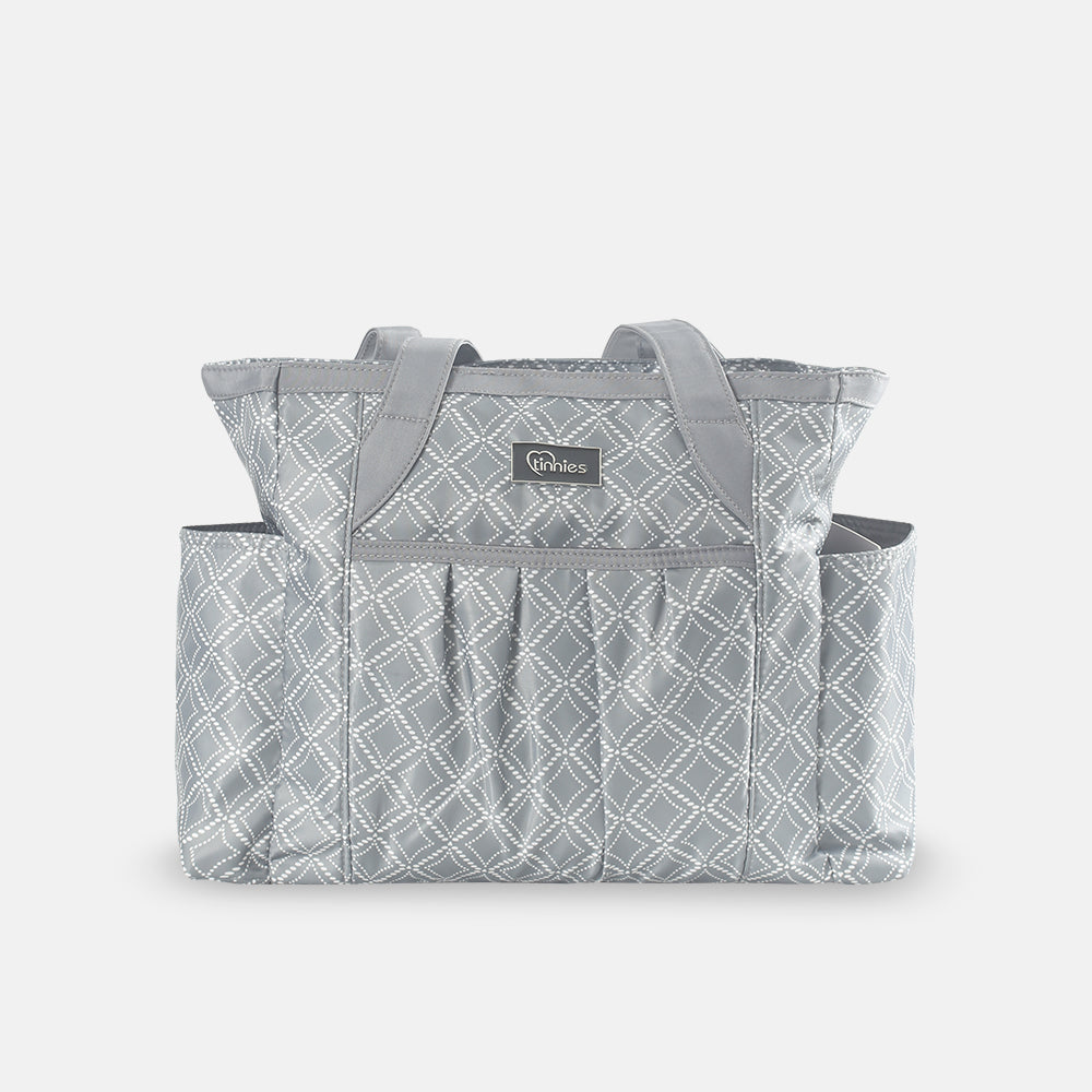 BABY DIAPER BAG GREY PRINTED