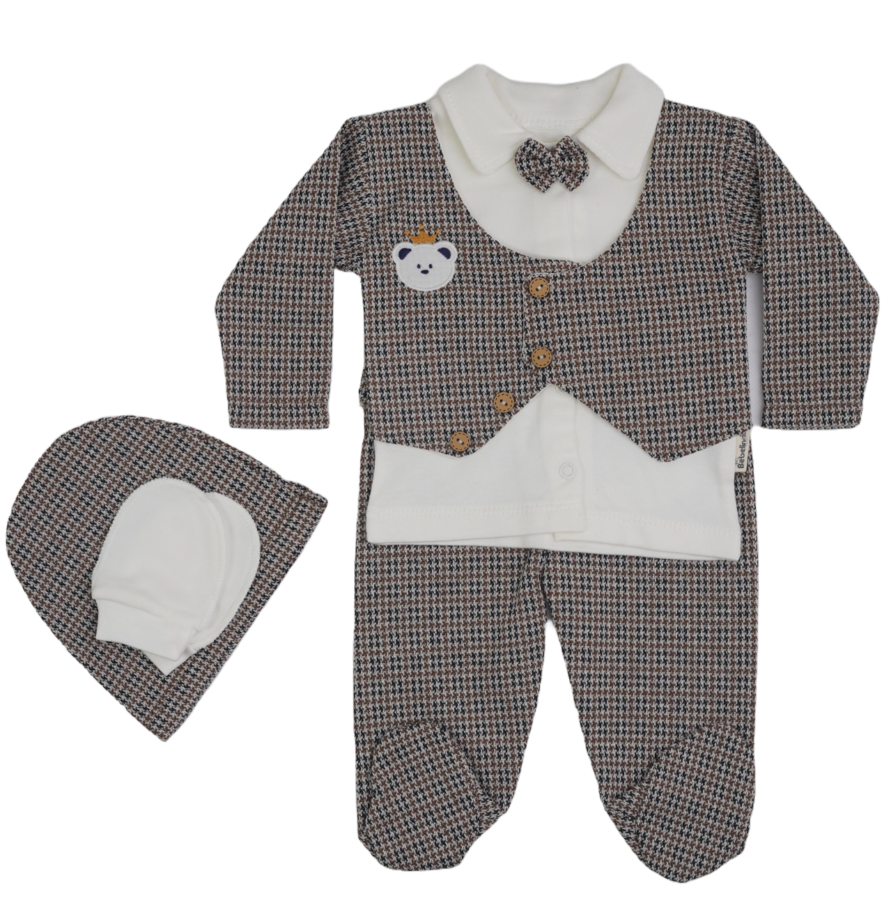 Newborn Gift Set Set PK-5 brown Check