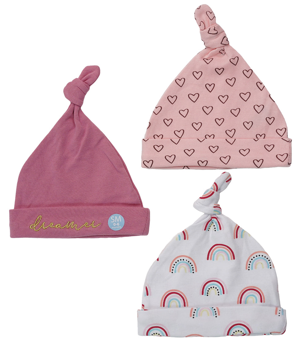 Baby Girl Cap Set PK-3 Creamer