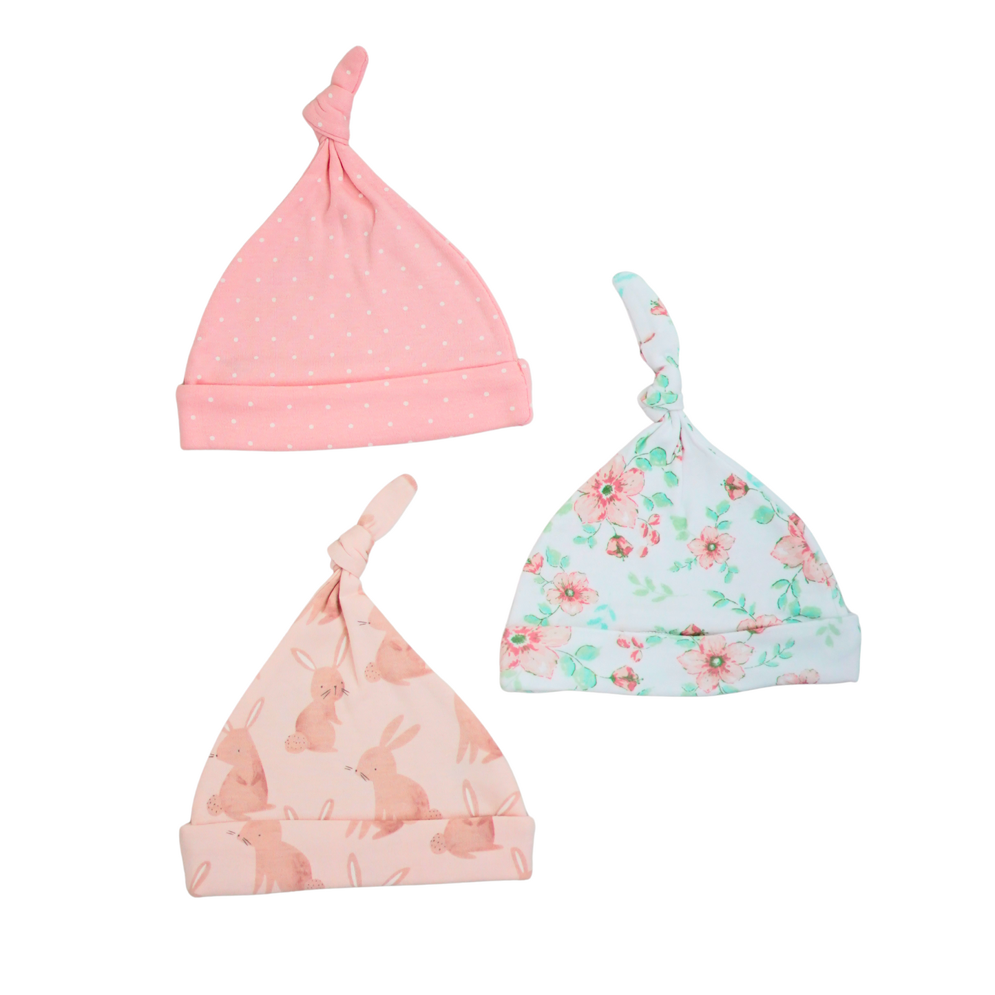 Baby Caps Set PK-3 Rabbit & Flowers