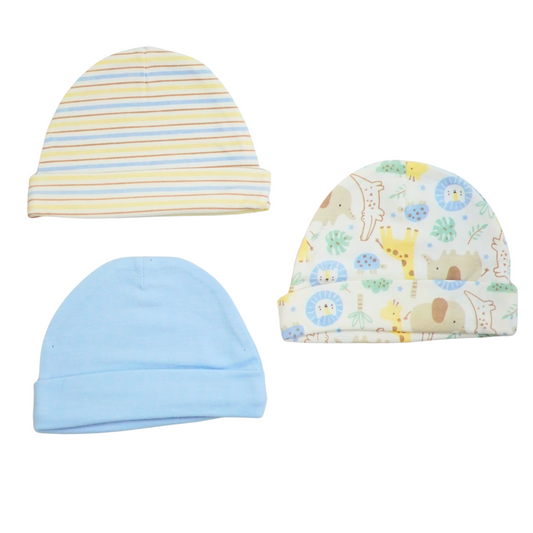 Baby Caps Set PK-3 White Animals