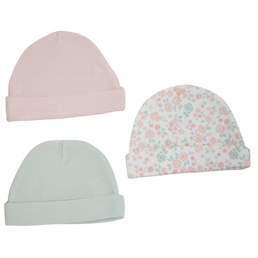Baby Caps Set PK-3 Pink Dots