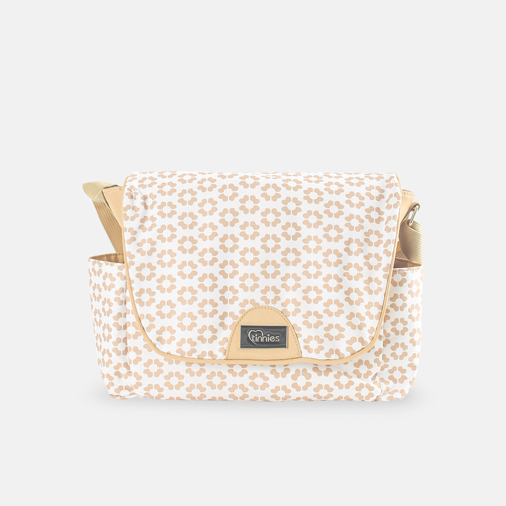 BABY DIAPER BAG BEIGE FLORAL