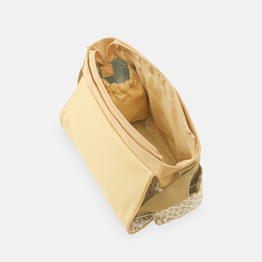 BABY DIAPER BAG BEIGE FLORAL