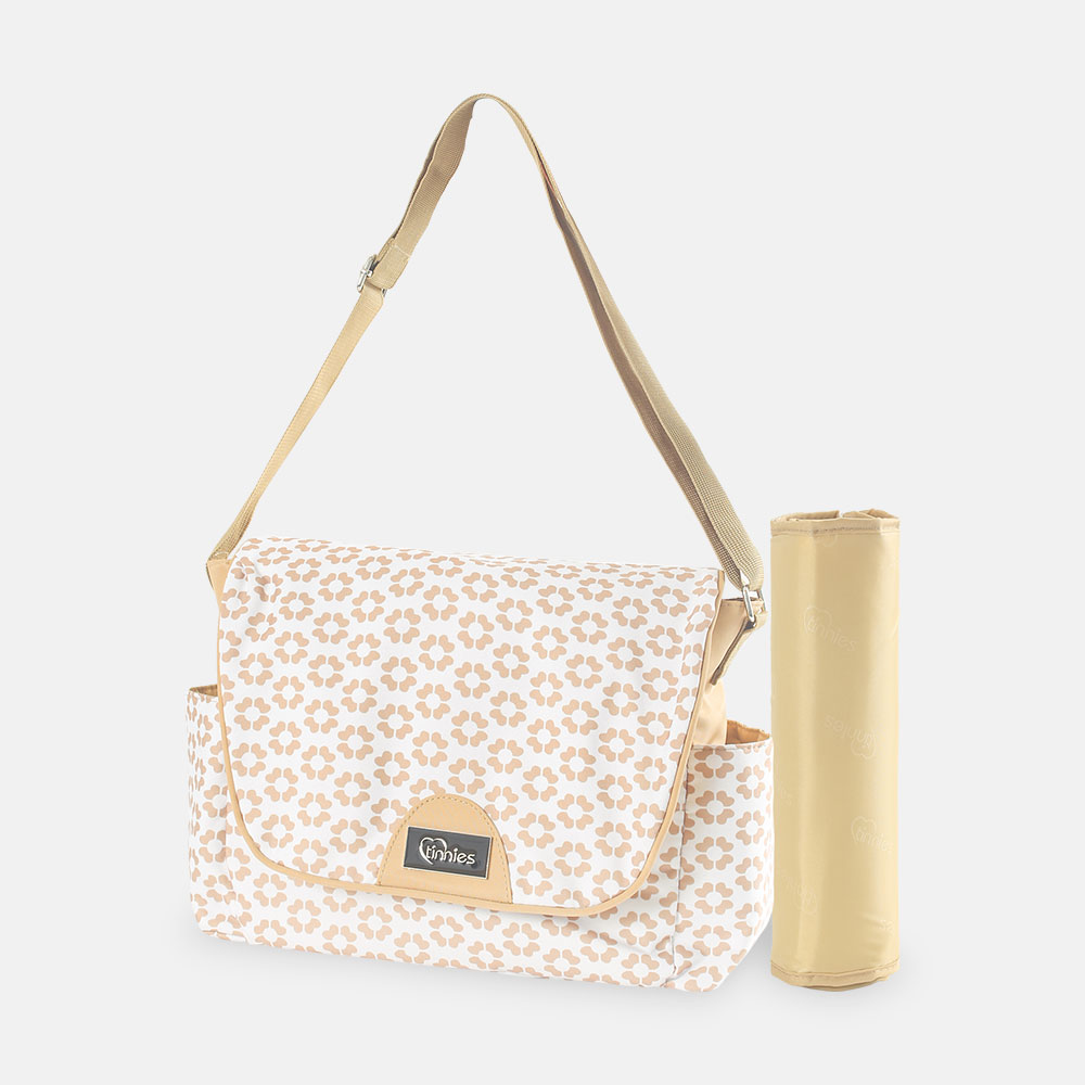 BABY DIAPER BAG BEIGE FLORAL