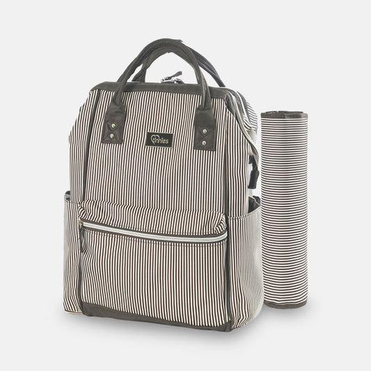 BABY DIAPER BAG PACK BROWN STRIPES