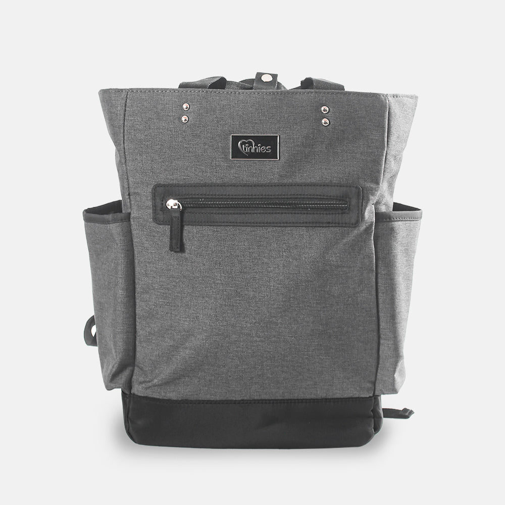 BABY DIAPER BAG PACK MINIMAL TEXTURED GREY